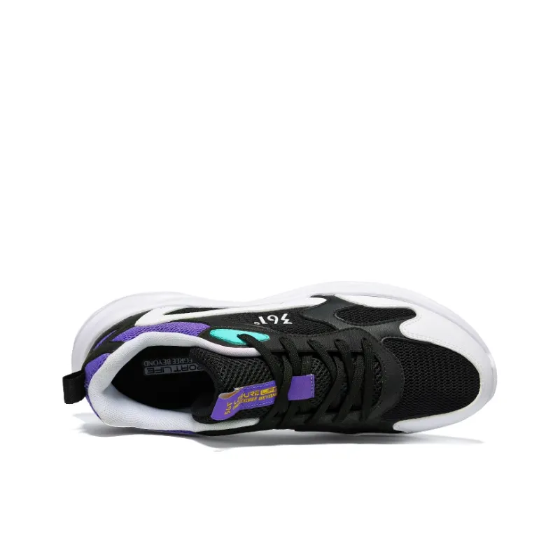 361° Abrasion Resistant, Breathable, Lightweight Low Top Casual Shoes Men's Obsidian Black 361 Degrees White-3
