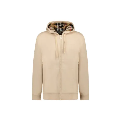 Burberry Hove Check Embroidery Logo Zip Hoodie