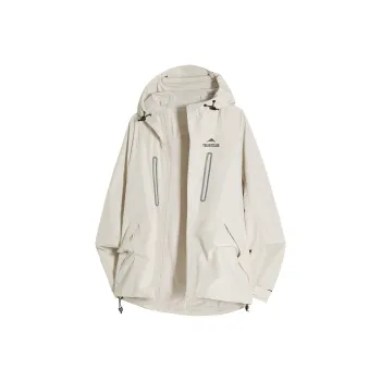 TELENT Waterproof And Windproof Windbreaker Jacket Unisex Ivory White