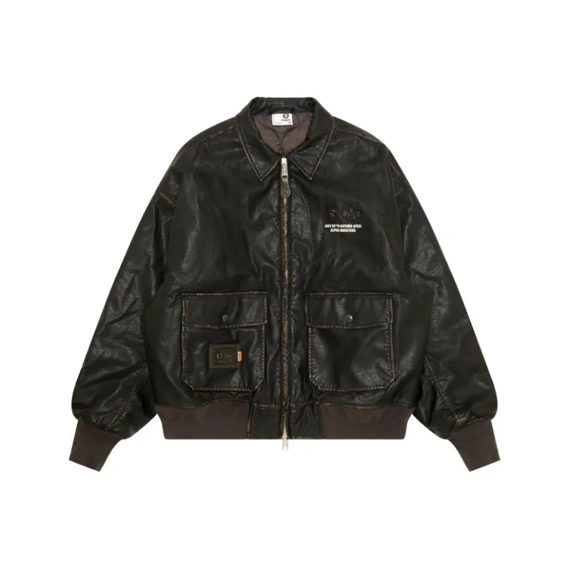Aape x ALPHA INDUSTRIES Jackets & Coats Men's Red Brown-0