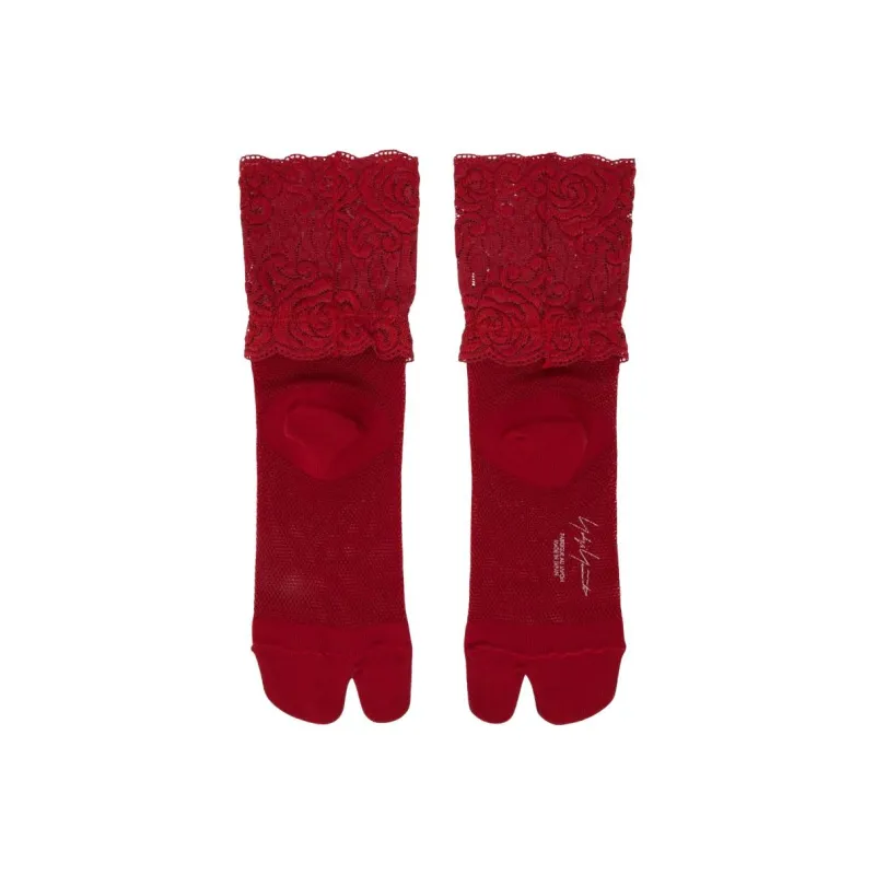 Yohji Yamamoto Pour Homme Ankle Socks Women's 1 Pack Red-1
