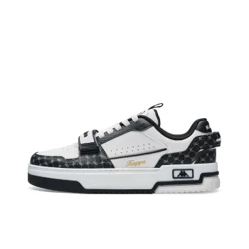 Kappa Alpha Anti Slip Wear Resistant Low Top Skateboard Shoes Unisex White Black