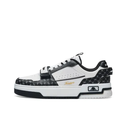 Kappa Alpha Anti Slip Wear Resistant Low Top Skateboard Shoes Unisex White Black