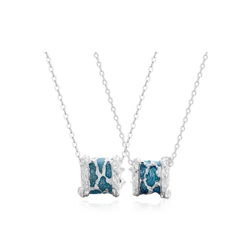 Lao Feng Xiang S925 Silver Necklace Pair Unisex