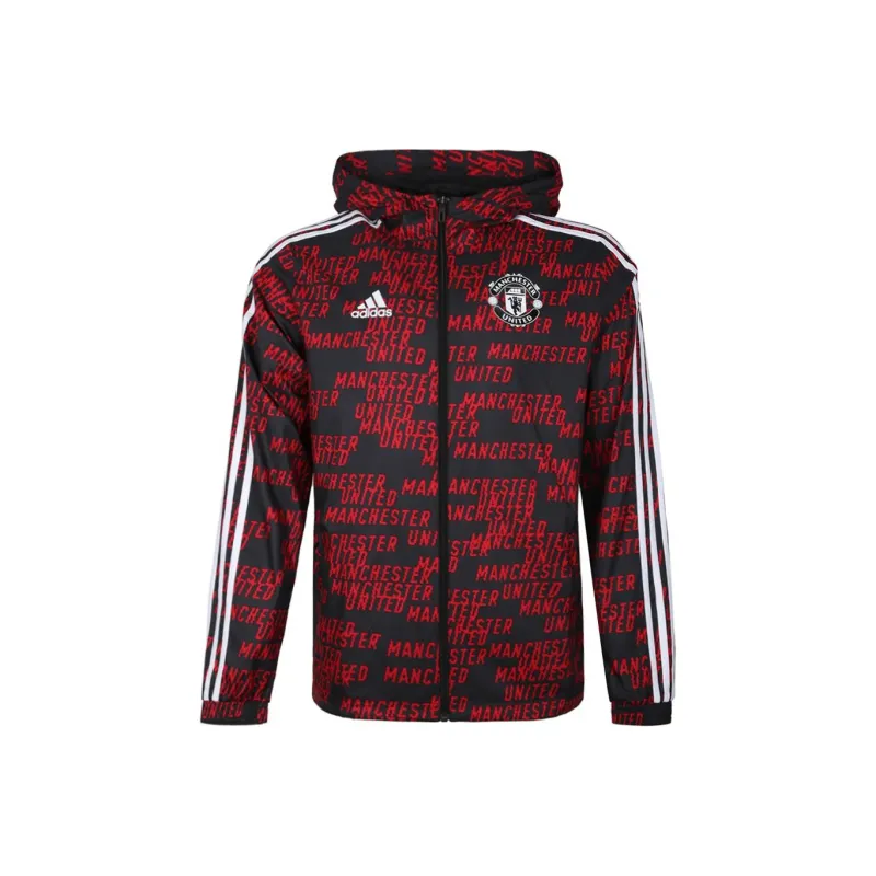 Adidas MUFC Manchester United Soccer Collection WINDBREAKR Jackets & Coats Men's Red-0
