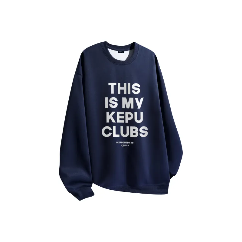 Kepu Sweatshirt Unisex Navy Blue With White Print-8
