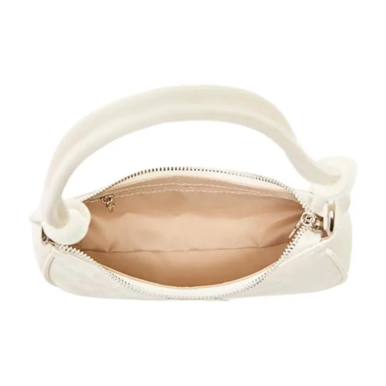 Three Blessings PU Shoulder Bag Medium Size Women's Ivory White/Pink-4