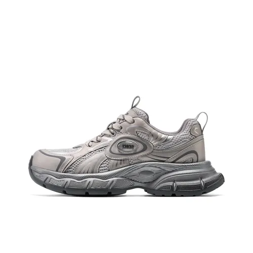 GG CC Cushioning, Slip Resistant, Abrasion Resistant, Height Increasing Low Top Chunky Sneakers Women's Gray