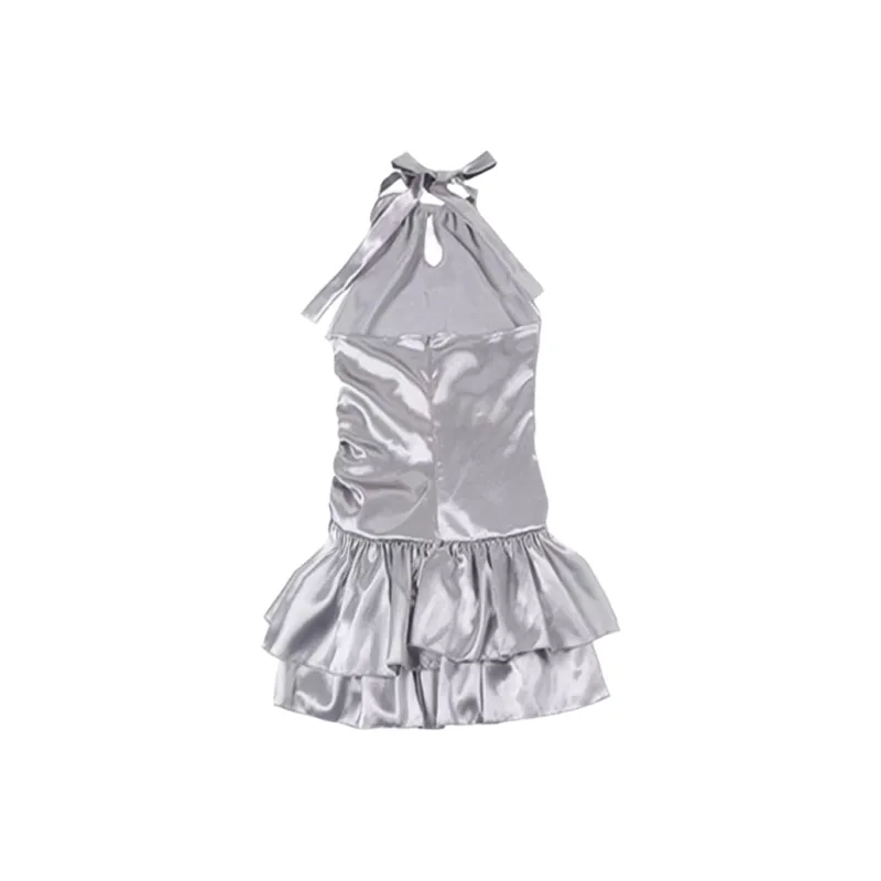 QYPRF Sleeveless Dress Women's Silver-1