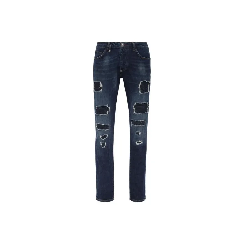 PHILIPP PLEIN Distressed Low rise Skinny Jeans-0