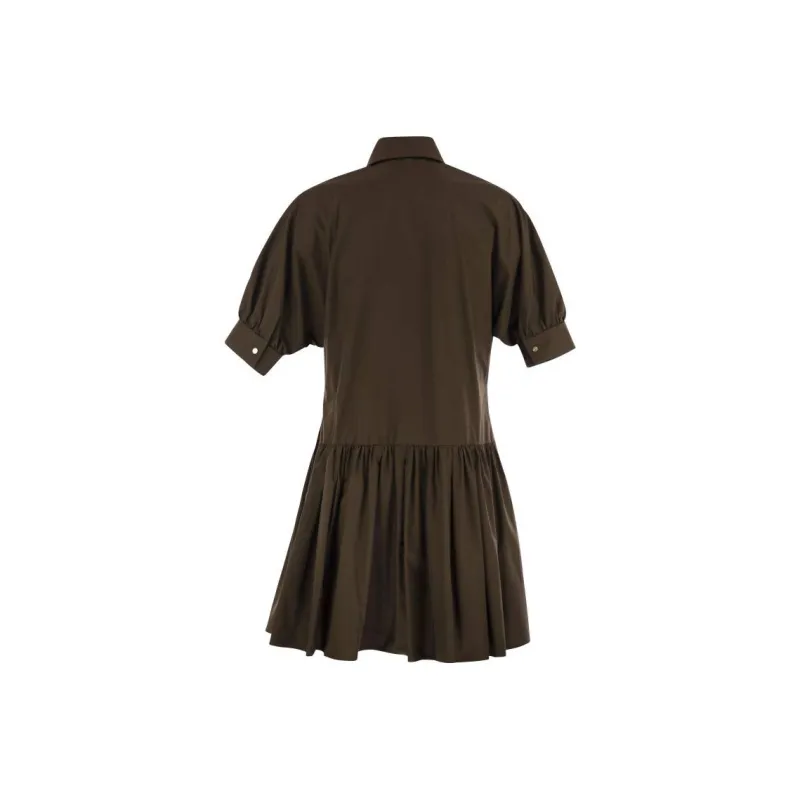 MaxMara Studio Short Sleeved Dress Women's Brown-1