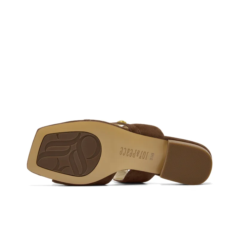 Joypeace Rubber Sole Flip Flops Women's Coffee-5
