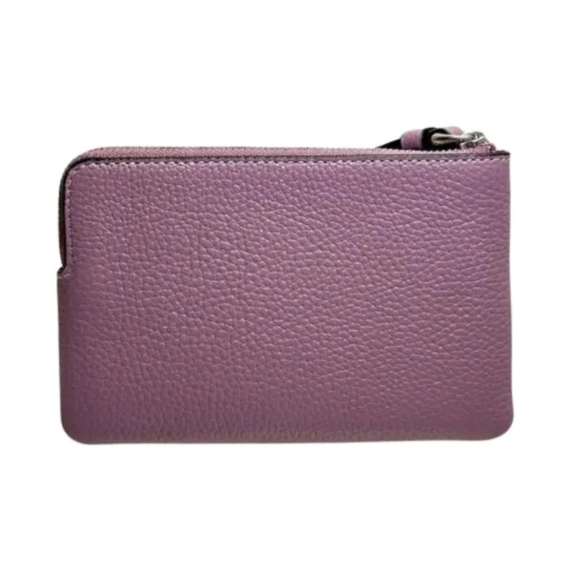 COACH Leather Wrist Bag Clutch Small Size Women's Jasmine Flower-2