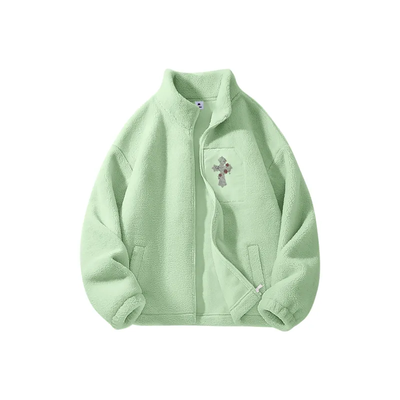 Cotton Velvet feel Coat Unisex Beige-6