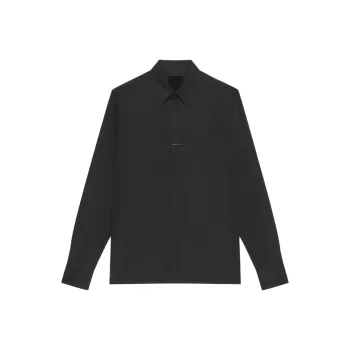Givenchy Logo Engraved Metal Clip Long Sleeved Shirt