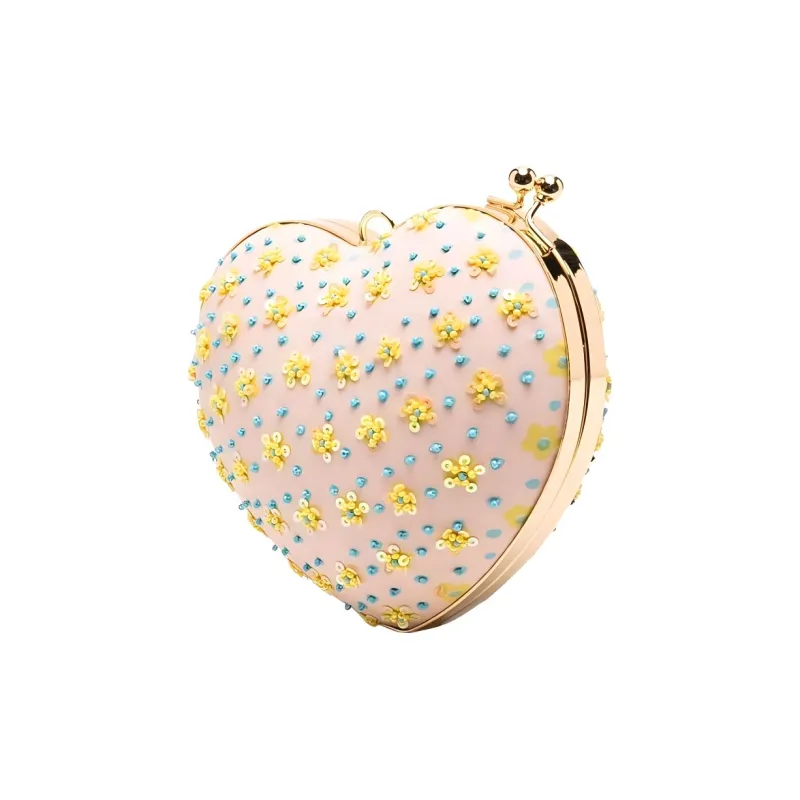MOSCHINO Fabric Clutches Shoulder Bag Crossbody Bag Women's Light Pink/Multicolor-1