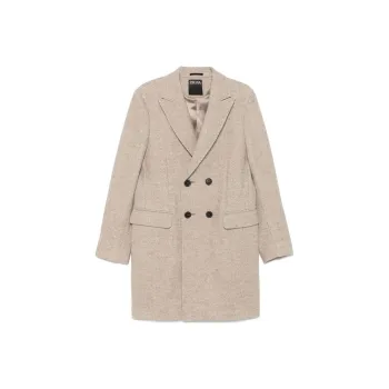 Ermenegildo Zegna Herringbone Double-Breasted Overcoat