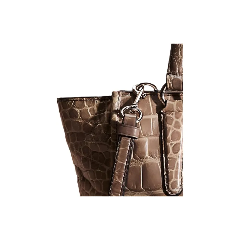COACH Crosby Crocodile Pattern Leather Tote Bag Shopping Bag Shoulder Bag Crossbody Bag Handbag Mini Women's Umber-2