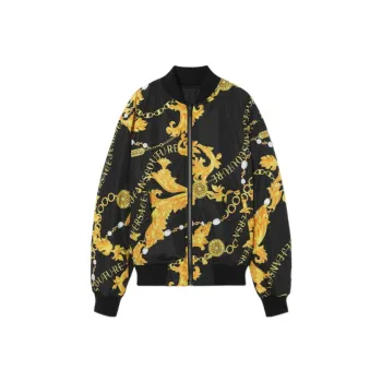 VERSACE JEANS FW23 Baseball Jacket Men's Black