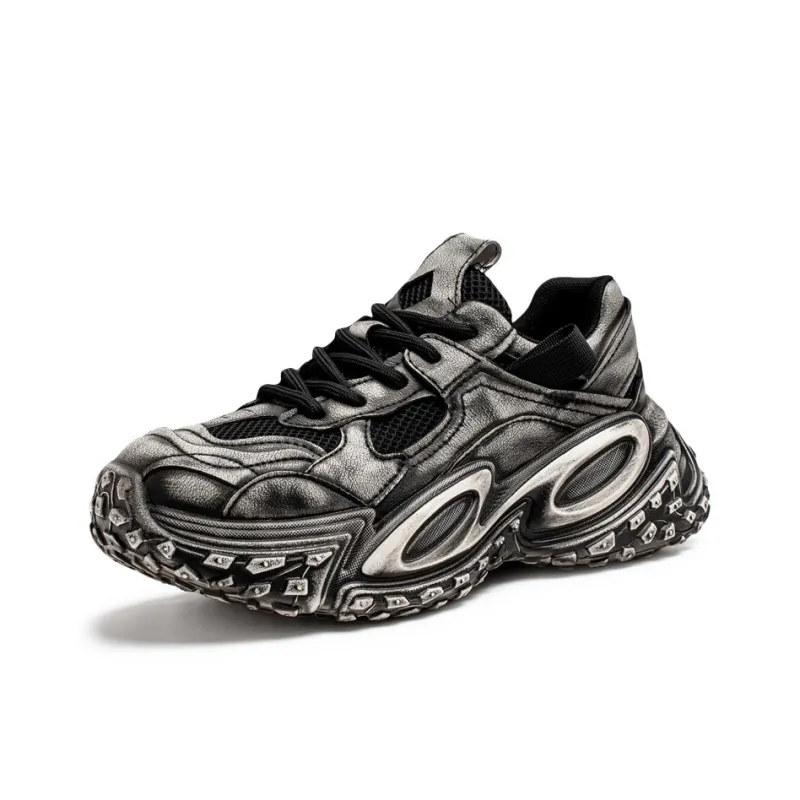HACKBUTEER Cushioning, Slip Resistant, Abrasion Resistant, Height Increasing Low Top Chunky Sneakers Men's Box Included-8