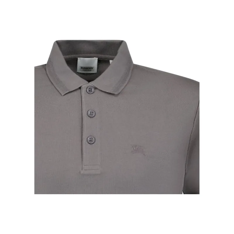 Burberry Logo Embroidered Men's Polo Shirt Dark Grey-2