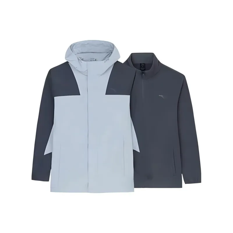 Anta Variety Training Collection Warm Water-Repellent Windbreaker Jacket Men's Castle Gray/Mudstone Gray-0