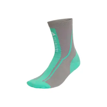 Adidas AEROREADYStella McCartney CREW SOCKS Mid Calf Socks Unisex 1 Pack Dove Gray With Bright Green
