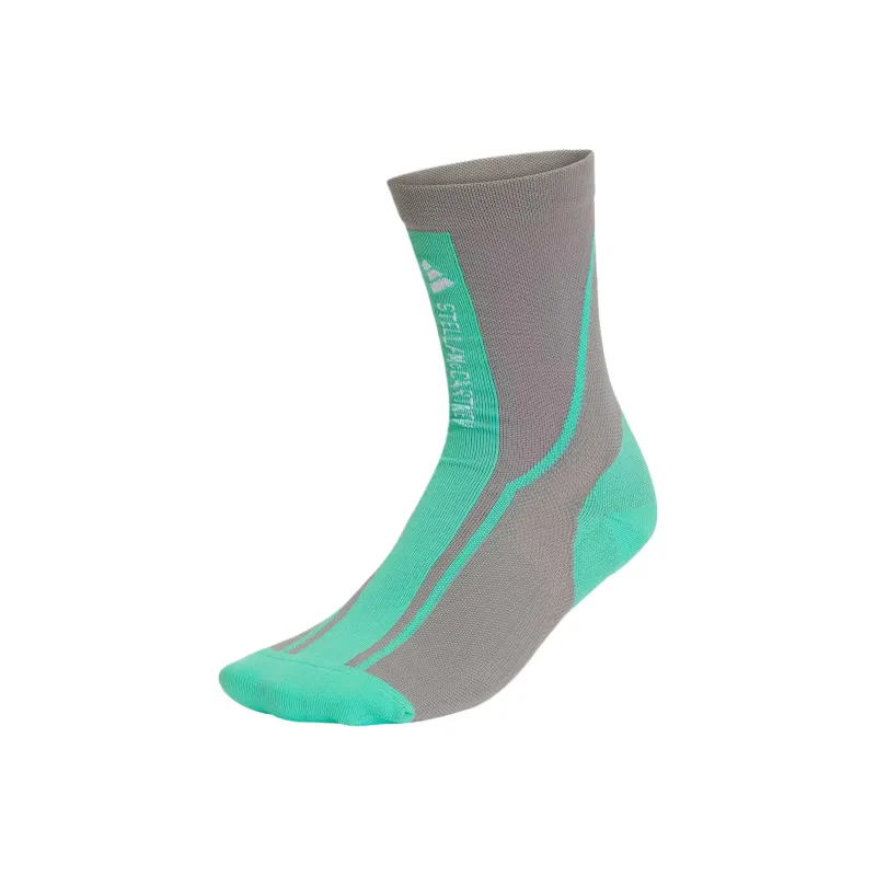 Adidas AEROREADYStella McCartney CREW SOCKS Mid Calf Socks Unisex 1 Pack Dove Gray With Bright Green-0