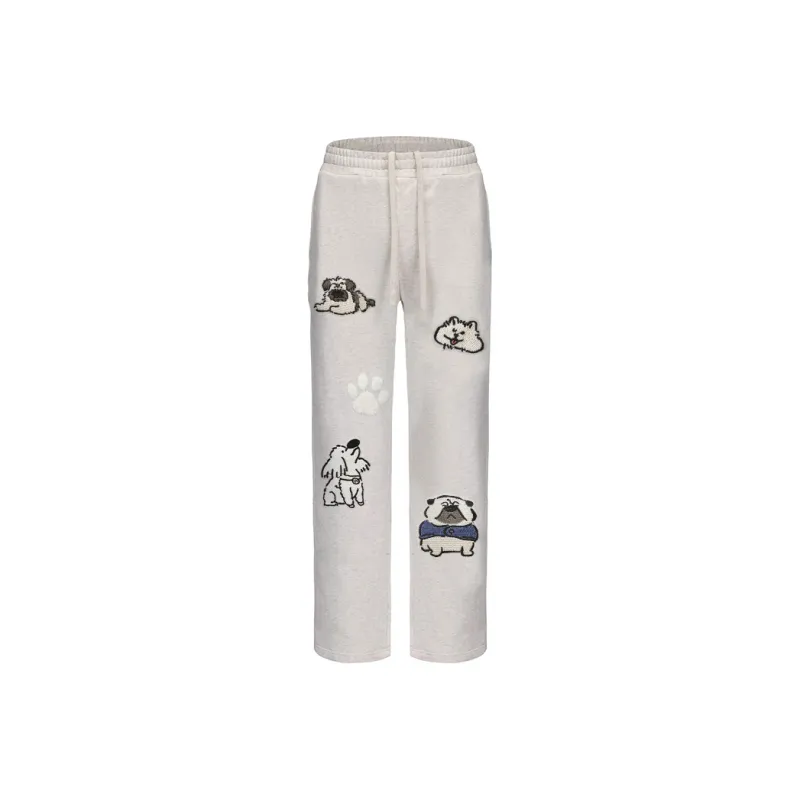 CHARLIE GOLF Knitted Sweatpants Unisex White Heather Gray-0