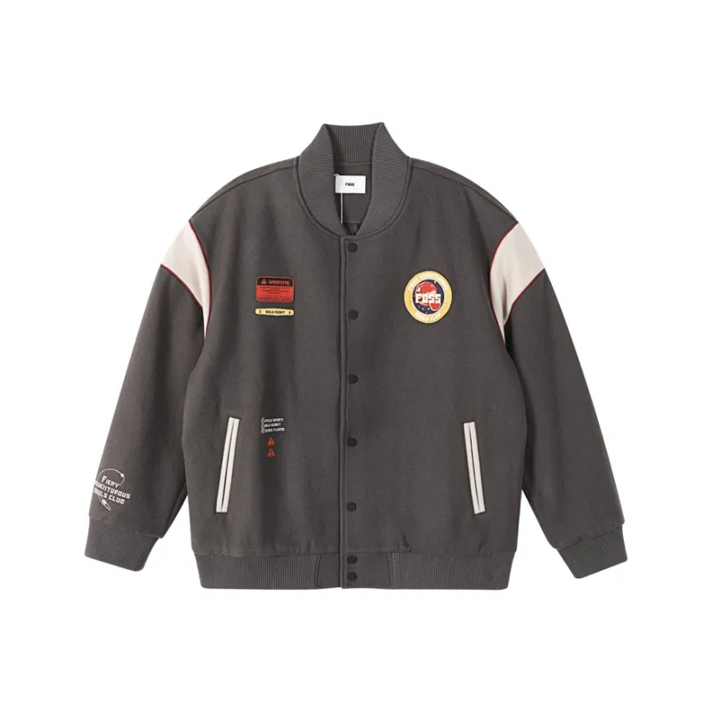 FOSS SS24 Baseball Jacket Unisex Purple Gray-0