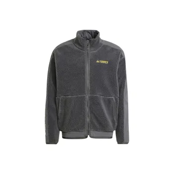 Adidas x TERREX X National Geographic FW24 ©NATIONAL GEOGRAPHIC JACKET Velvet feel Coat Unisex Dark Gray