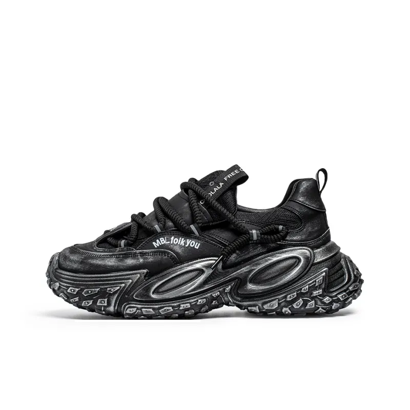 JANECO Slip Resistant, Abrasion Resistant, Breathable Low Top Chunky Sneakers Men's-0
