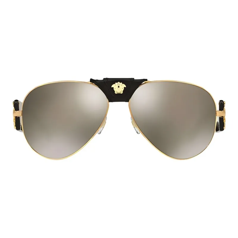 FANSIZHE Metal Irregular Shape Sunglasses Unisex Gold-1
