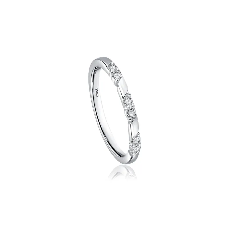 MAGICPOLE 925 Sterling Silver With Zircon Rings Unisex Silver-3