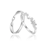 Couple's-Star Moon Love Letter Couple Rings[US Size 6]