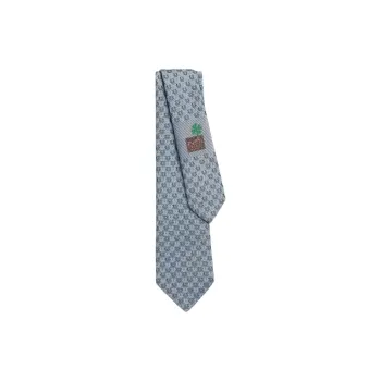 HERMES Mulberry Silk Ties Men's Gray