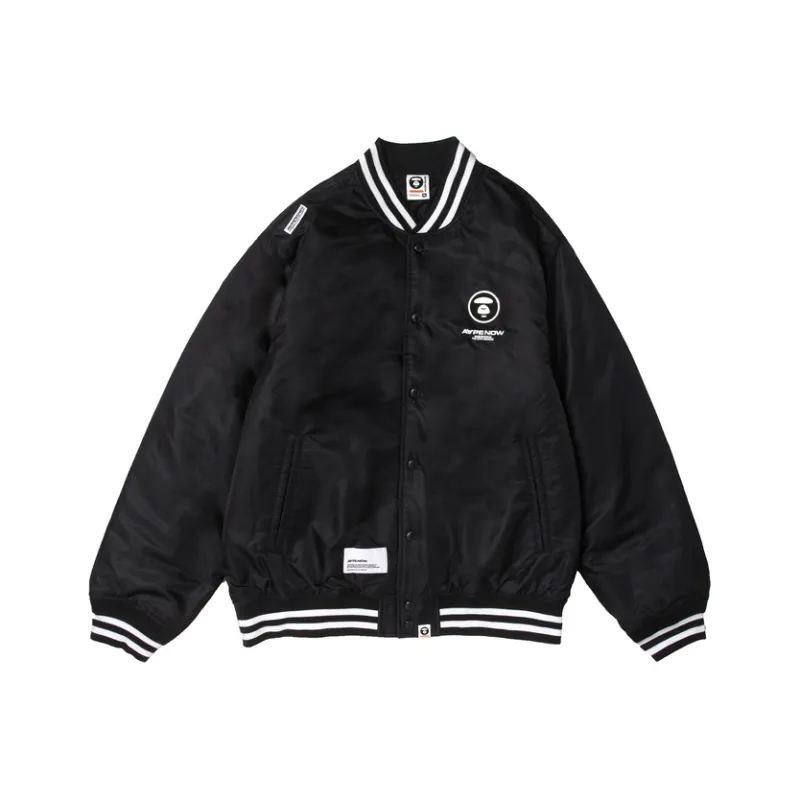 Aape By *A Bathing APE® Logo print Baseball collar Bomber Jacket-0