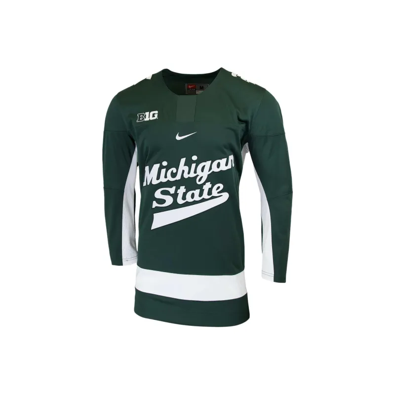 Nike Men's Limited Hockey Jersey Baseball Jacket Men's Green-0