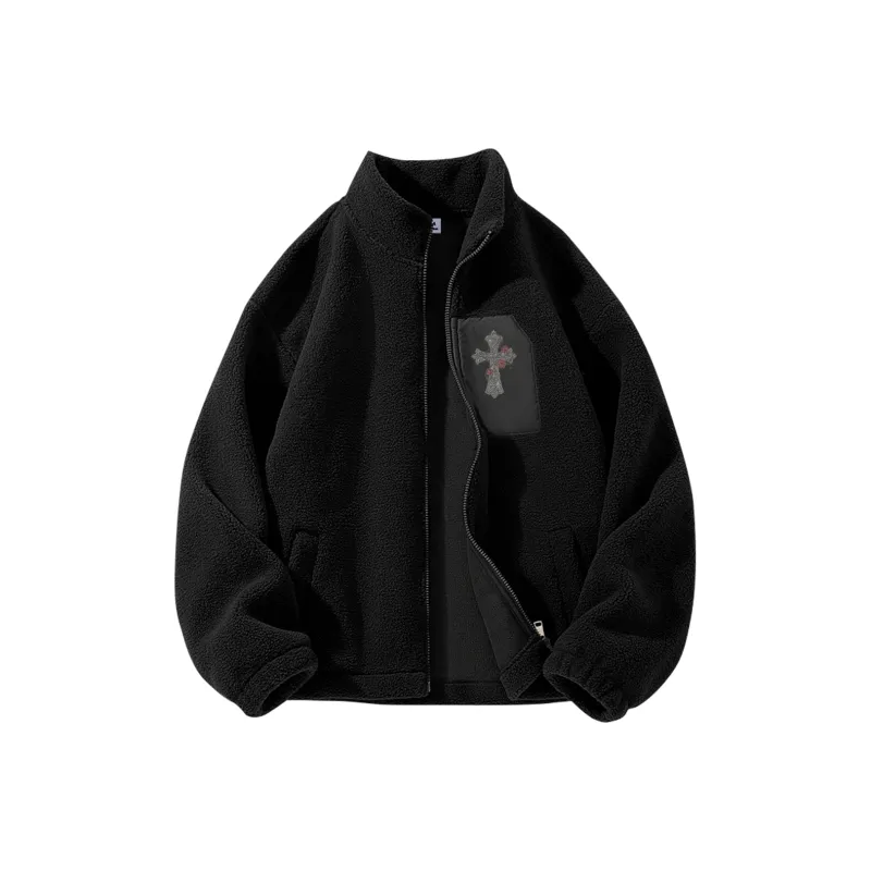 Cotton Velvet feel Coat Unisex Beige-2