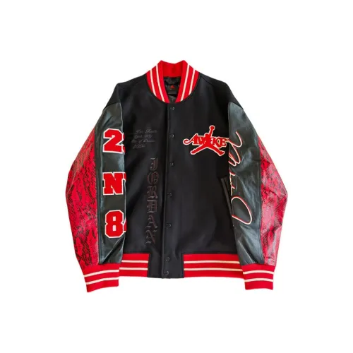 Jordan Awake NY Co brand Baseball Jacket Unisex Black