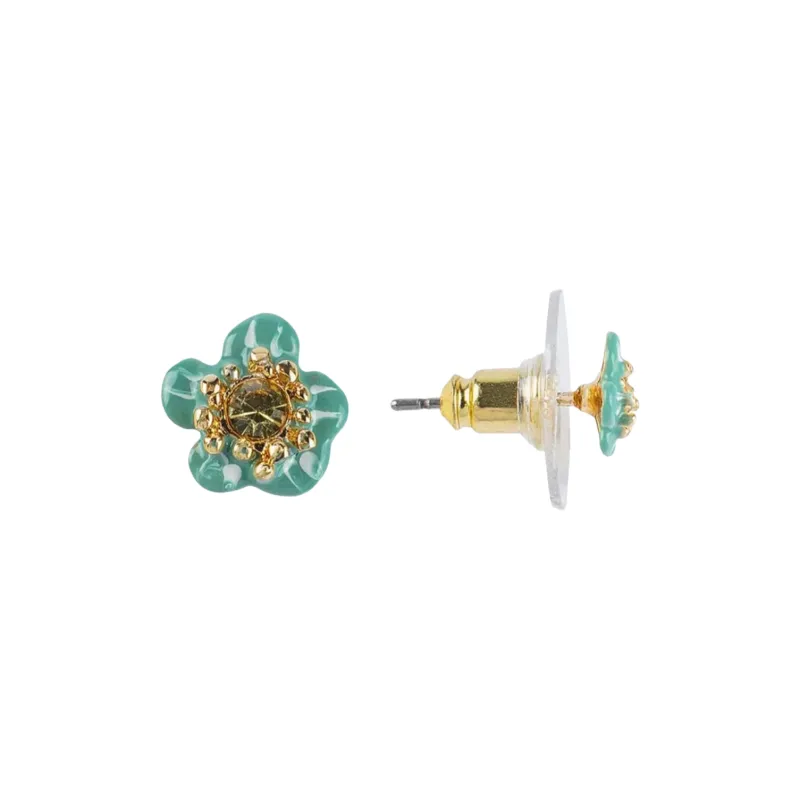 LES NEREIDES Gold plated Brass Stud Earrings Women's Purple-7
