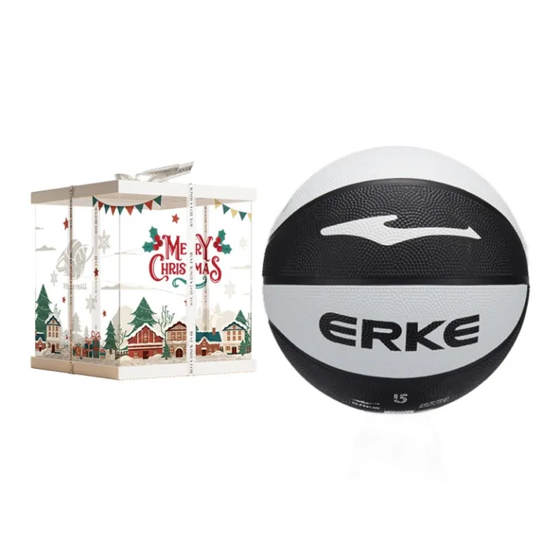 Erke Rubber Multicolor Basketball Black White Size 5 Ball Competition Training Unisex-9