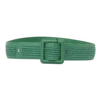 WEEKEND MaxMara Cotton, Polyamide, Cow Leather Belt Women's Green 