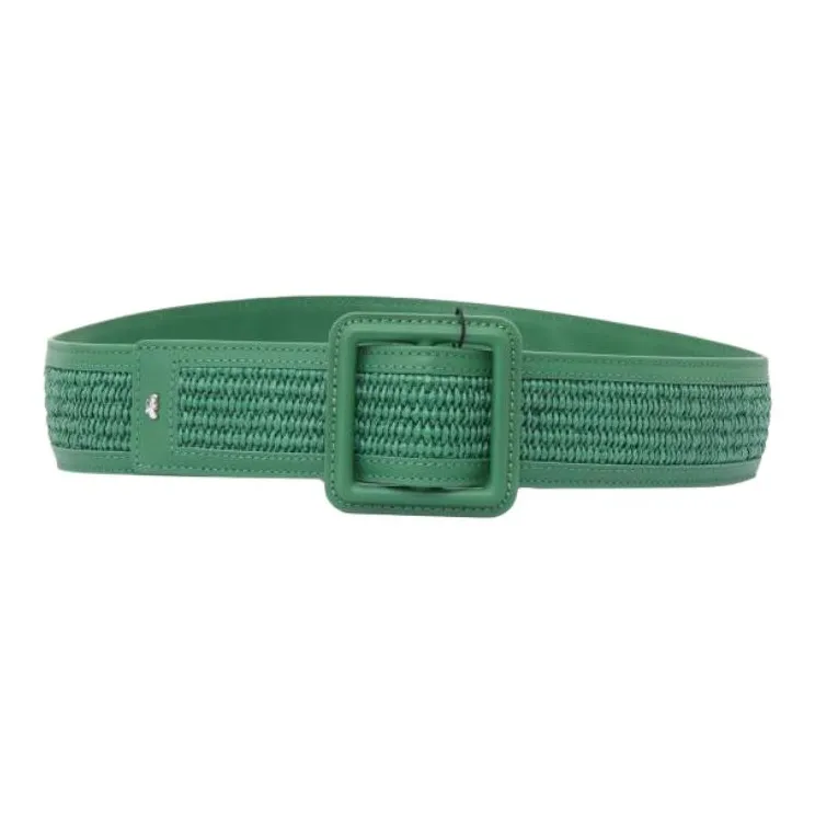 WEEKEND MaxMara Cotton, Polyamide, Cow Leather Belt Women's Green -0