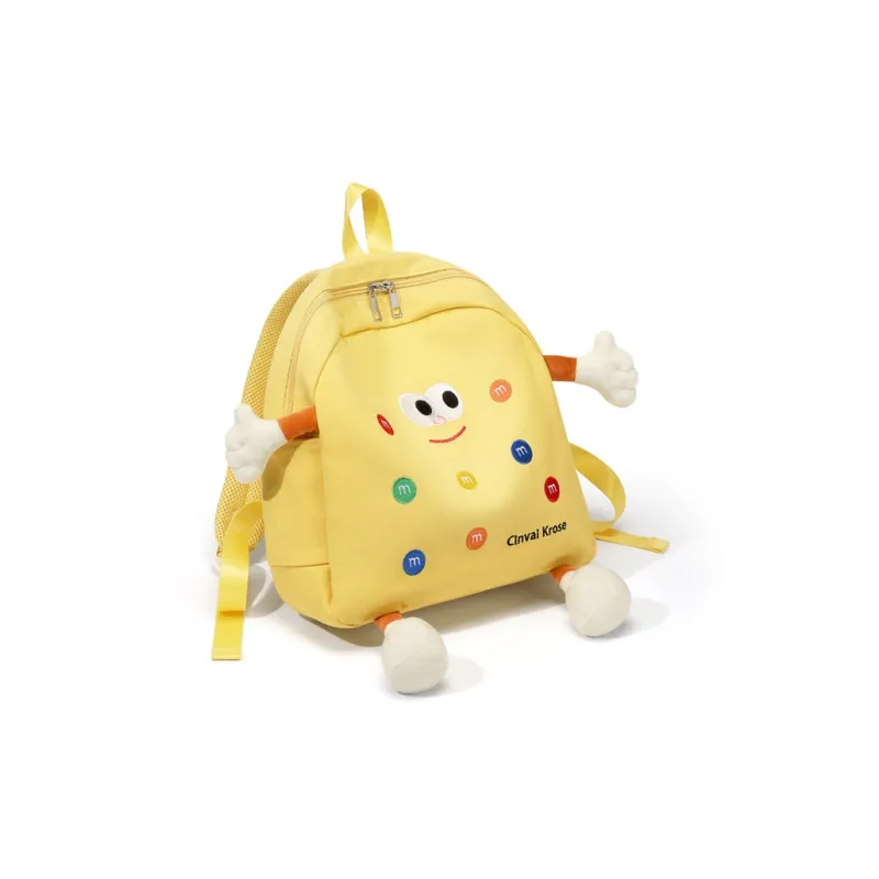 CinvaiKrose Fabric Backpack For Elementary School Students Small Size Women's Ginger Yellow-1