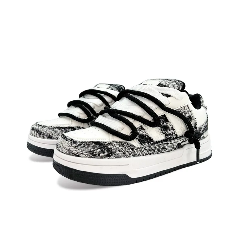 ITGI Slip Resistant, Abrasion Resistant, Breathable Low Top Skateboard Shoes Unisex White Black-2