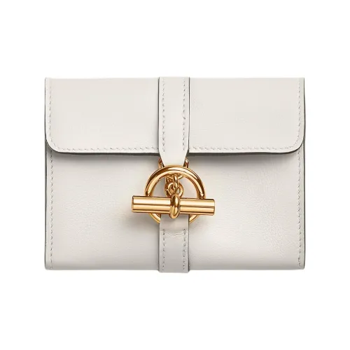 HERMES Swift Calfskin Wallet Women's M4 Gris Pale Cream Gray