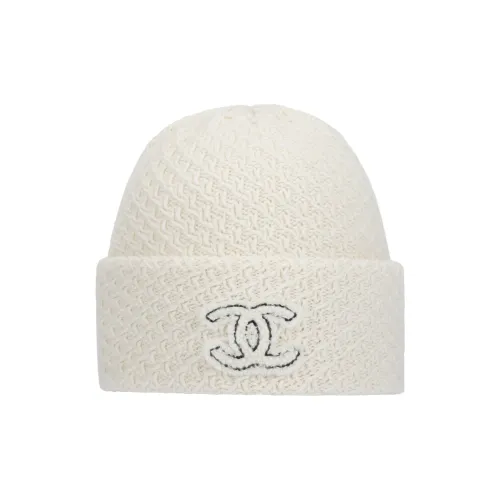 CHANEL Cashmere Beanies Women's White
