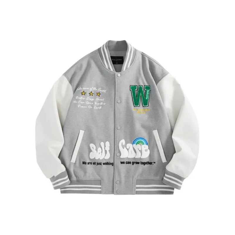PEACEBIRD MEN Baseball Jerseys Men Gray-0