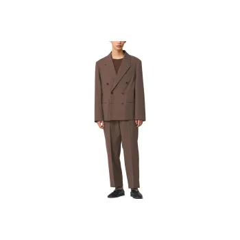 Lemaire Boxy Double Breasted Jacket Jackets Coats Men's Brown